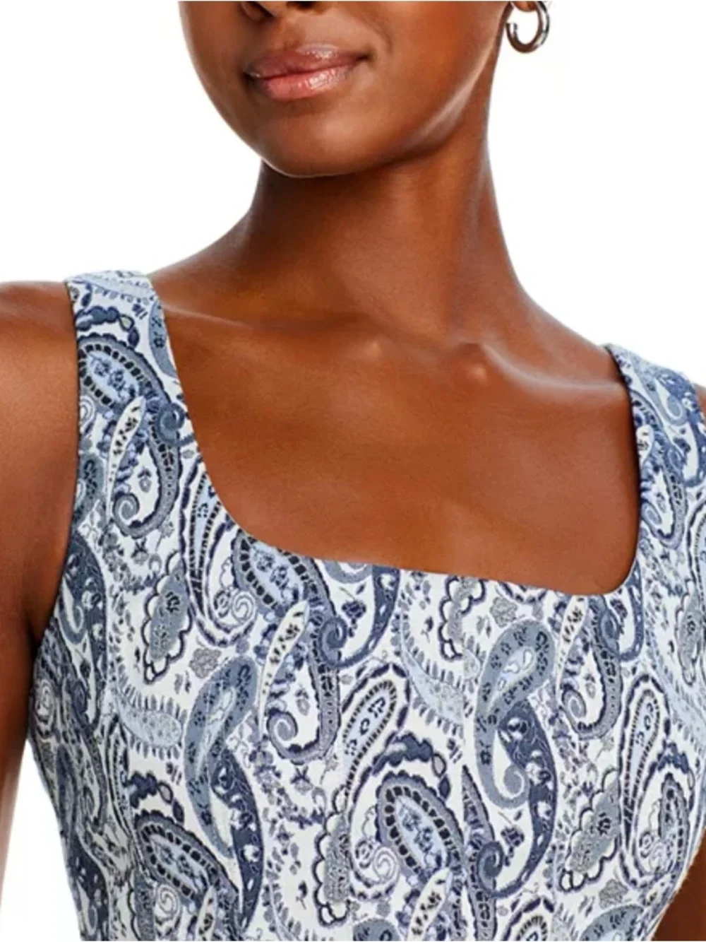 AQUA Paisley Square Neck Mini Dress Size Medium